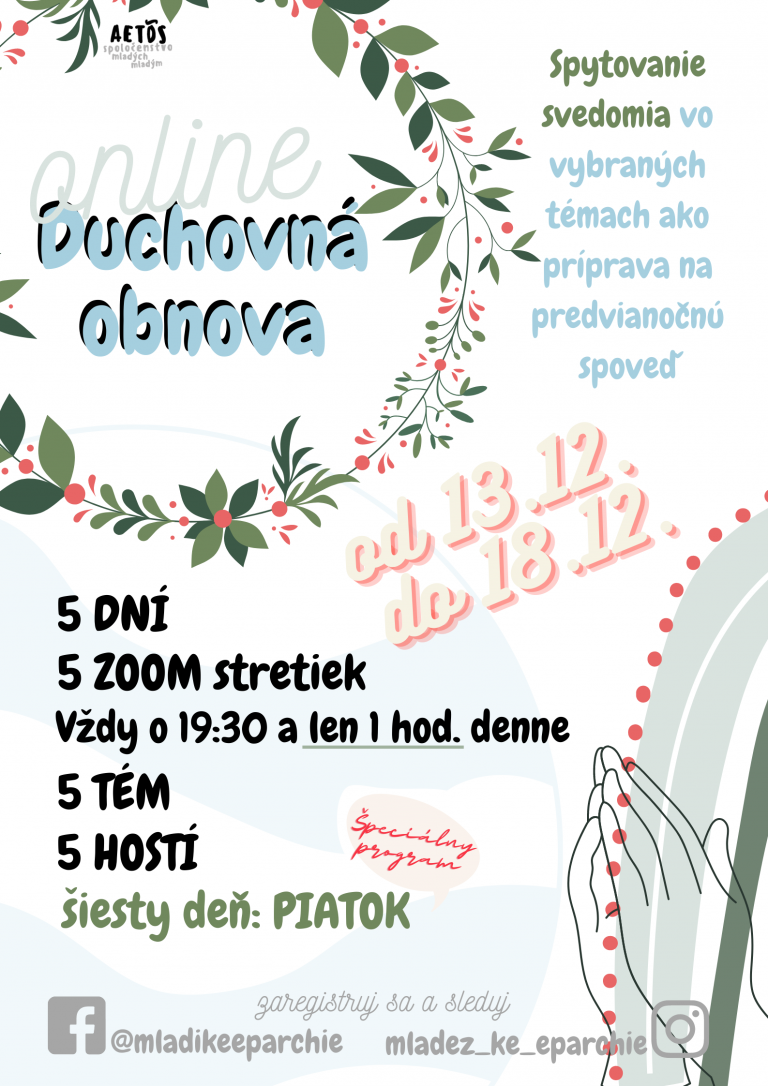 Online duchovná obnova pre mladých